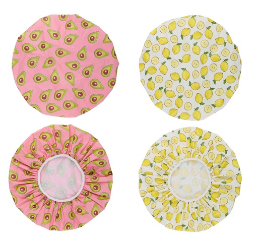 [871125230730] TOUCH OF BEAUTY Shower Cap 28x28cm Fruit Print