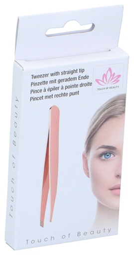 [871125250605] TOUCH OF BEAUTY Precision Straight Tip Tweezer 9.5cm