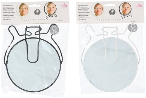 [871125216297] TOUCH OF BEAUTY Cosmetic Mirror 15.5x18cm Round