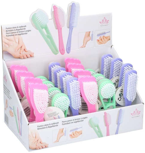 [871125216554] TOUCH OF BEAUTY Pumice Stone and Nailbrush