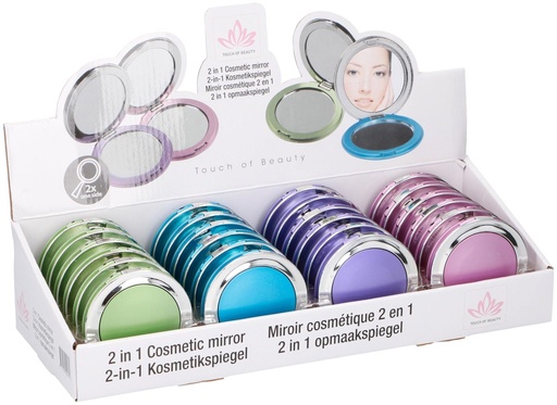 [871125204407] TOUCH OF BEAUTY Make-up Mirror D7.5cm 2x Magnification