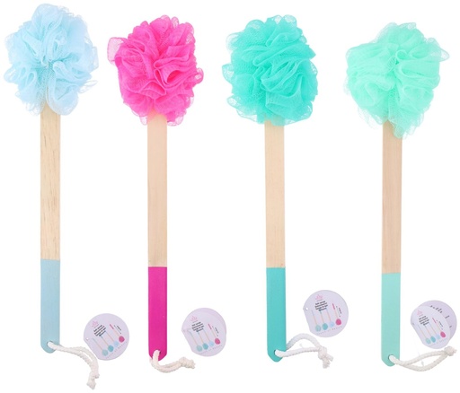 [871125212324] TOUCH OF BEAUTY Bath Sponge with Handle 43x9x9cm 85g