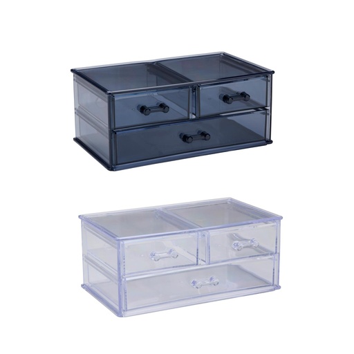 [871125224674] TOUCH OF BEAUTY Cosmetic Organizer With 3 Drawers 15x23x10cm