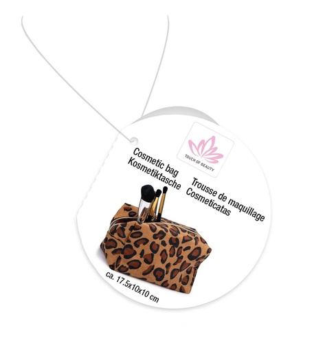 [871125223711] TOUCH OF BEAUTY Cosmetic Bag Leopard Print 17.5x10x10cm