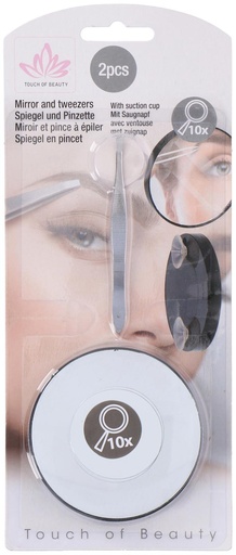 [871125278351] TOUCH OF BEAUTY Mirror with Tweezer 10x Magnification