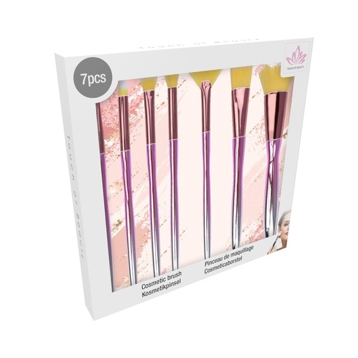 [871125223262] TOUCH OF BEAUTY Cosmetic Make-Up Brush Set 7-Piece