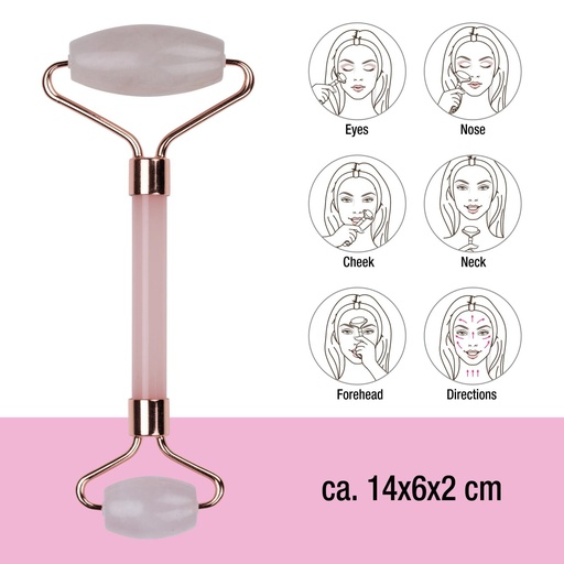 [871125224275] TOUCH OF BEAUTY Face Roller Rose Quartz