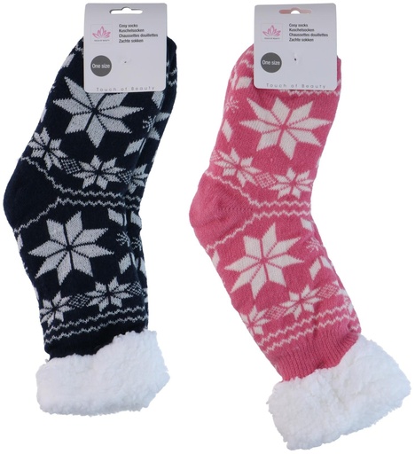 [871125249993] TOUCH OF BEAUTY Cosy Socks With Snowflake Pattern