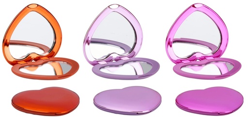 [871125235040] TOUCH OF BEAUTY Heart Shaped Make-up Mirror 7x6.5cm