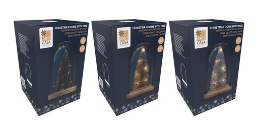 [871125257109] ARTICASA Christmas Dome with Tree and LED Lights