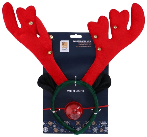 [871125256985] ARTICASA Christmas Headband With Light Up Nose