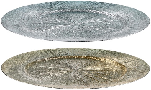 [871125256889] ARTICASA Decorative Plate Gold Silver Ø33cm