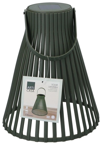 [871125230223] ARTICASA Solar Lantern Green Ø20x24cm