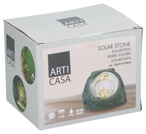 [871125226183] ARTICASA Solar Garden Stone Light 14x11x10.5cm