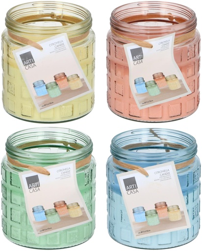 [871125250207] ARTICASA Citronella Candle Ø11x12cm Pastel