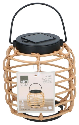 [871125230229] ARTICASA Solar Garden Lantern Bamboo Look