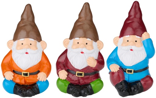 [871125250212] ARTICASA Gnome Garden Sitting Sculpture 7x7x12.5cm