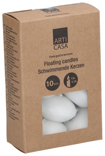 [871125225950] ARTICASA Floating Candle Ø4.5cm White