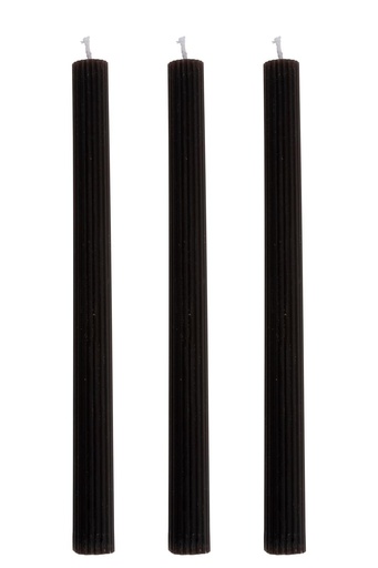 [871125225993] ARTICASA Ribble Dinner Candle Black 25cm