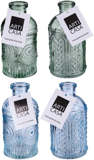 [871125224410] ARTICASA Colored Relief Vase Ø6.5x12.8cm