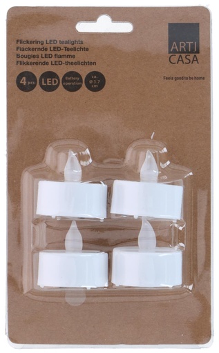 [871125255792] ARTICASA LED Tealight Flickering Ø3.7cm