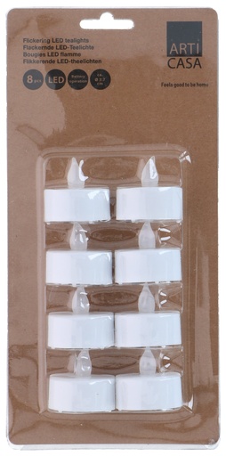 [871125255793] ARTICASA LED Tealight Flickering Ø3.7cm