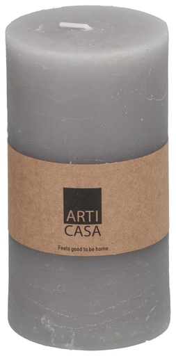 [871125224380] ARTICASA Rustic Candle Ø7xh13cm Light Grey