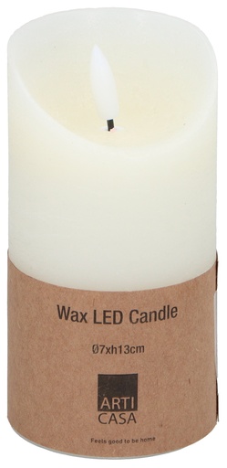 [871125225568] ARTICASA LED Candle Cream Ø7xh13cm