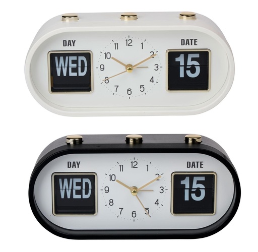 [871125258784] ARTICASA Flip Calendar Clock 20x6x9.5cm