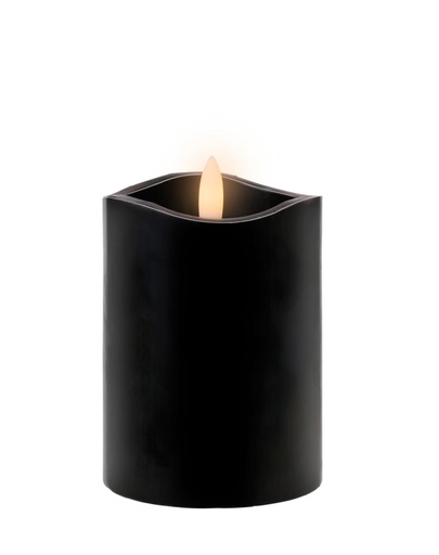 [871125258746] ARTICASA LED Candle Ø7.5x10cm Black Wetlook