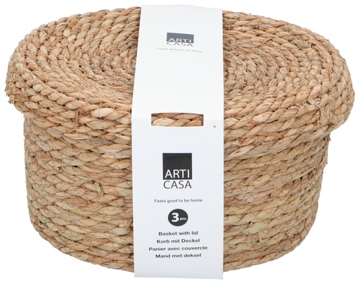 [871125250183] ARTICASA Storage Basket with Lid Ø27xh65cm