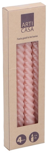 [871125224301] ARTICASA Twisted dinner candle pink