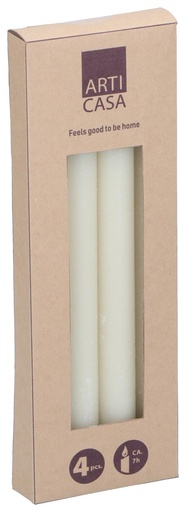 [871125224783] ARTICASA Rustic Dinner Candle Creme 25.5cm