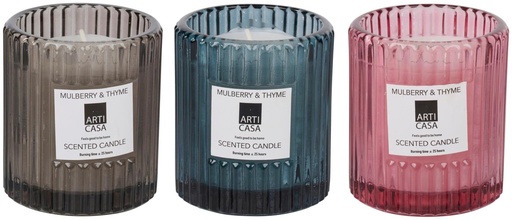 [871125255787] ARTICASA Scented Candle in Striped Glass Ø7.5cm