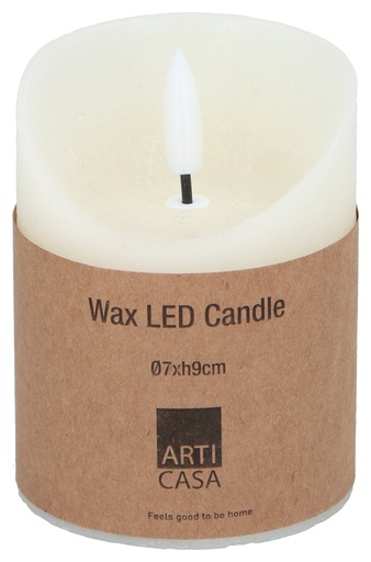 [871125225566] ARTICASA LED Candle Cream Ø7xh9cm