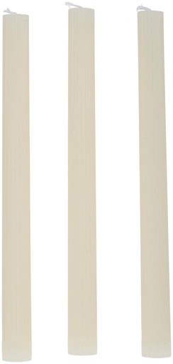 [871125229733] ARTICASA Ribbed dinner candle creme 25cm
