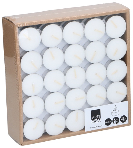 [871125255904] ARTICASA Tealights Ø3.7cm White