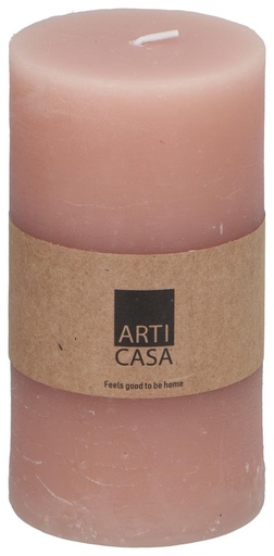 [871125224601] ARTICASA Rustic Candle Ø7xh13cm Pink