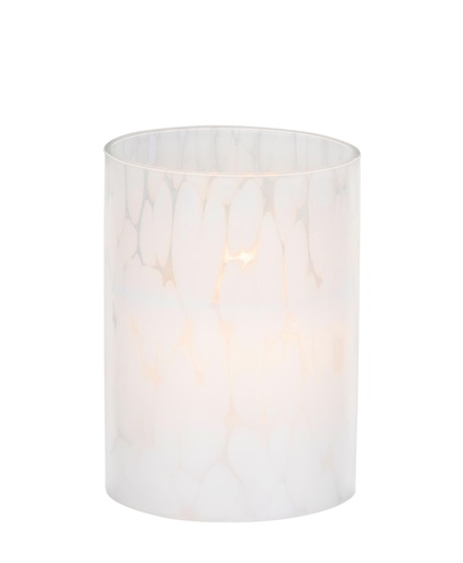 [871125258742] ARTICASA LED Candle Ø9x12cm White Glass