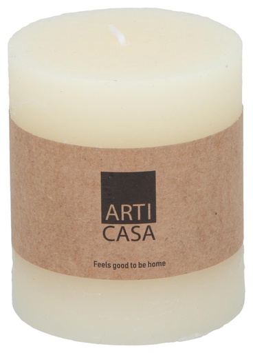 [871125224374] ARTICASA Rustic Candle Ø7xh8cm Cream
