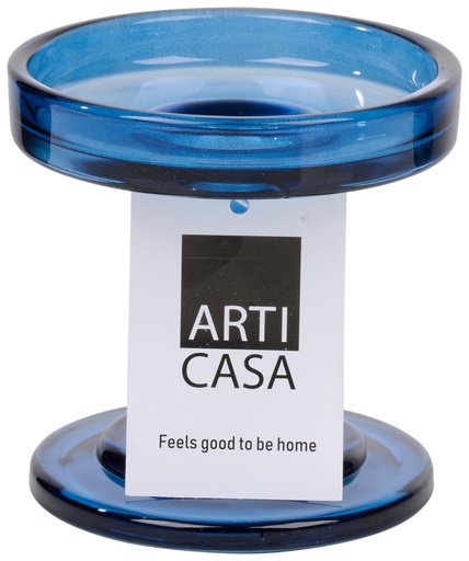 [871125224203] ARTICASA Candle Holder Pillar Ø8.5xh8.5cm Blue