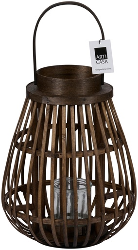 [871125255929] ARTICASA Lantern Brown With Glass Holder