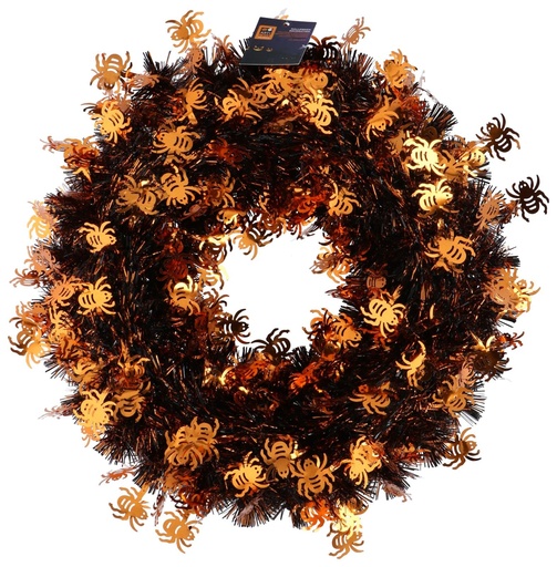 [871125257439] ARTICASA Halloween Tinsel Spider Decoration Ø38cm