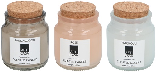 [871125255789] ARTICASA Scented Candle with Cork Lid Ø5.5xh7.5cm