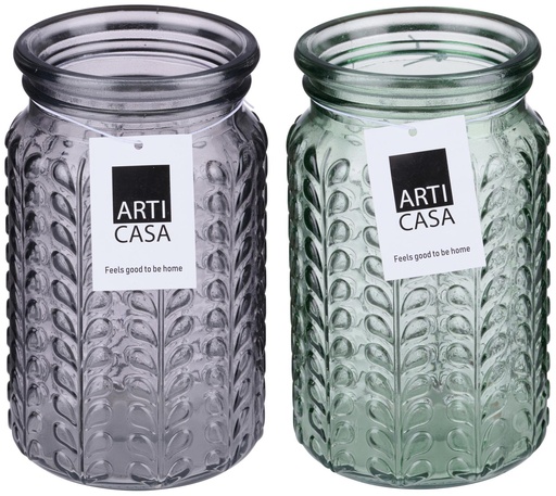[871125224408] ARTICASA Vase Leaves Ø10.7x17.9cm