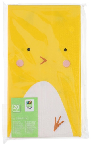 [871125250178] ARTICASA Easter Napkin Chick 11x20cm