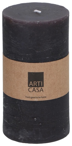[871125224377] ARTICASA Rustic Candle Ø7xh13cm Dark Grey