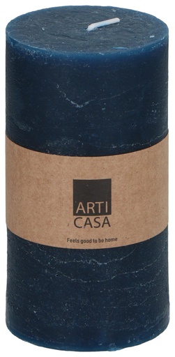 [871125224610] ARTICASA Rustic Candle Ø7xh13cm Blue