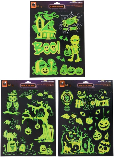 [871125235719] ARTICASA Halloween Window Stickers Glow-in-the-dark