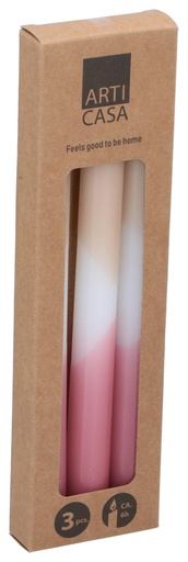 [871125232248] ARTICASA Dip Dye Dinner Candle Pink